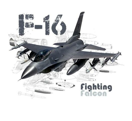 Tričko "F-16" čierne