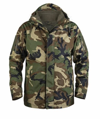 Mil-Tec GEN II kabát fleece béléssel woodland