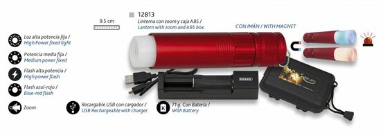 Albainox Zoom tölthető zseblámpa (180lm)