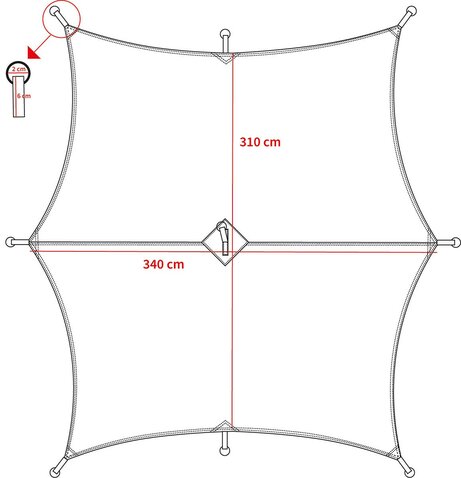 Celta viacúčelová Hexagon 340x310cm olive