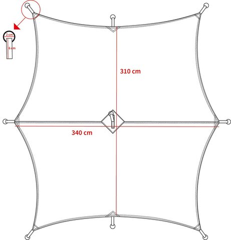 Celta viacúčelová Hexagon 340x310cm CZ95