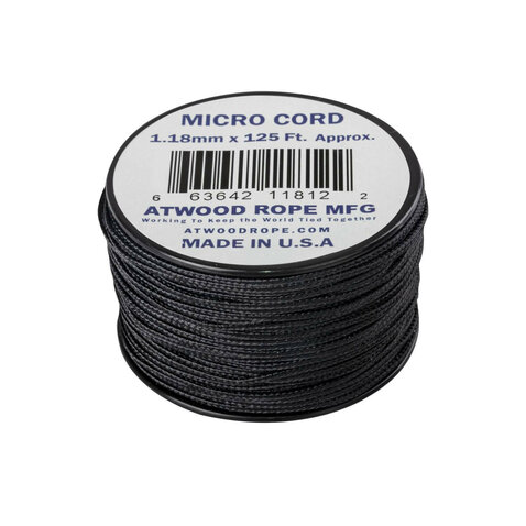 Atwood 1,18 mm micro cord 125 ft fekete