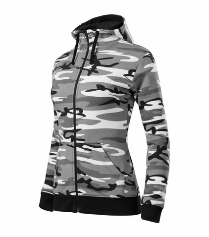 Zipper női cipzáras pulóver urban camo