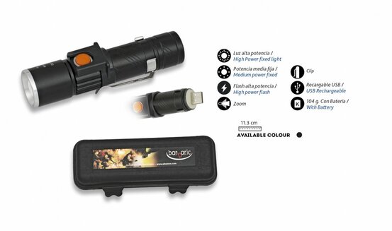 Albainox Zoom USB tölthető zseblámpa (130lm)