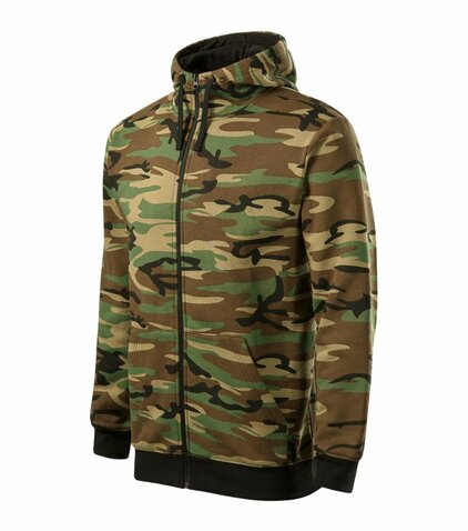 Pulóver Camo Zipper woodland