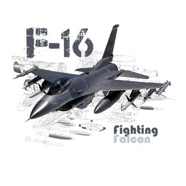 Tričko "F-16" čierne