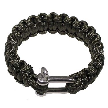 Náramok "PARACORD" s kovovou karabínou olive 2,3cm