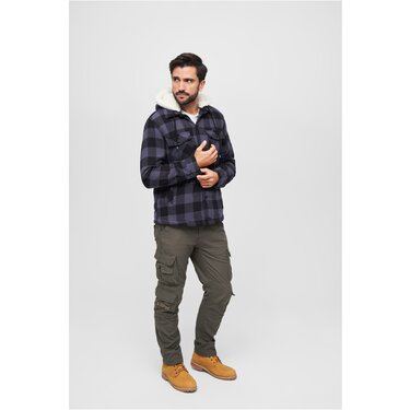 Bunda Brandit Lumberjacket s kapucňou sivá/čierna