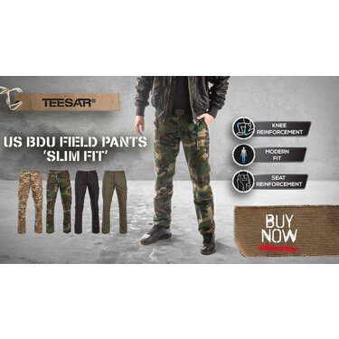 Nohavice BDU Slim-Fit 100% bavlna woodland